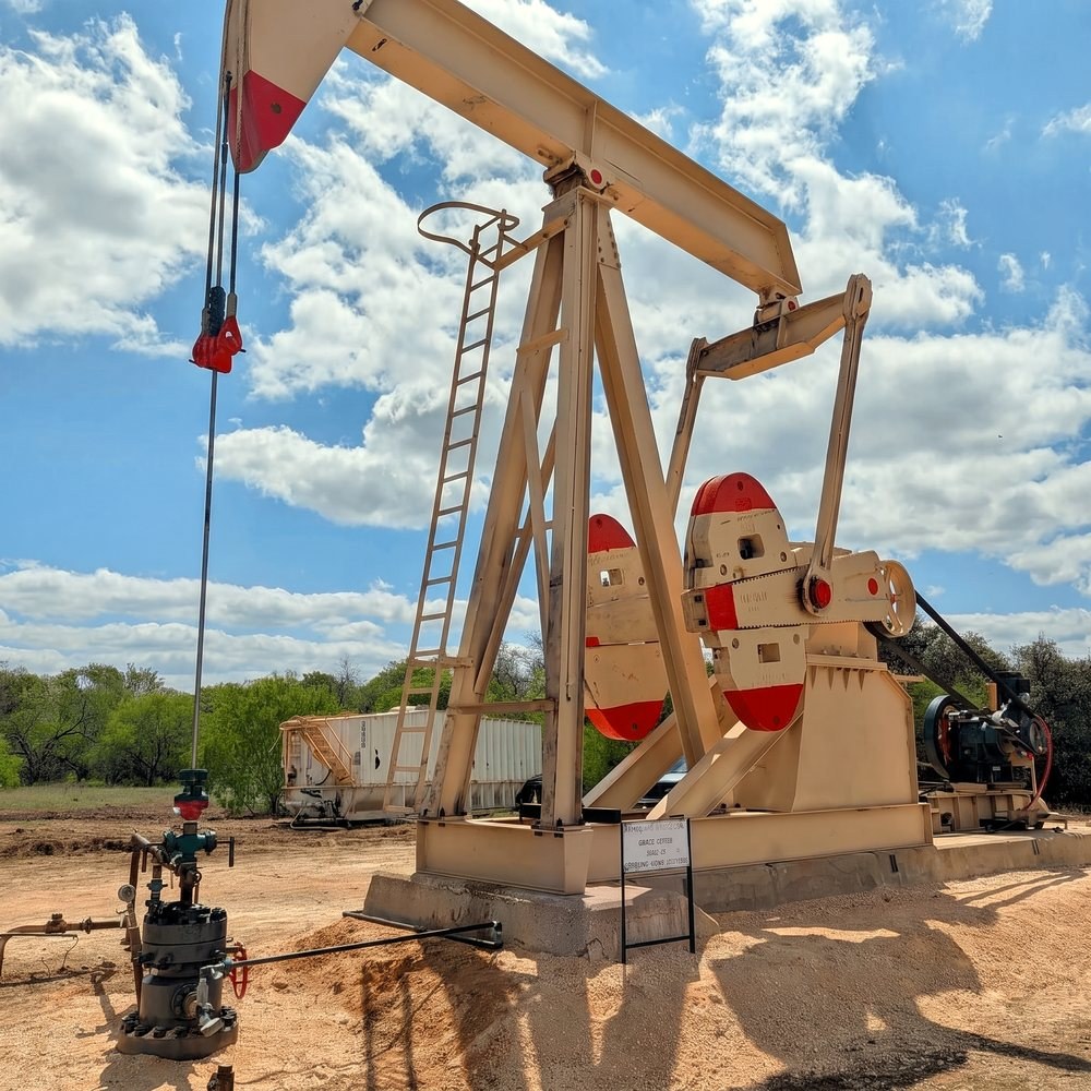 A producing pumpjack, South Texas